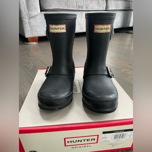 Hunter Kids Biker Boots - Black - Size 10
